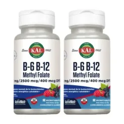 Solaray B6/B12 Methyl Folate Duplo, 2 x 60 comprimidos