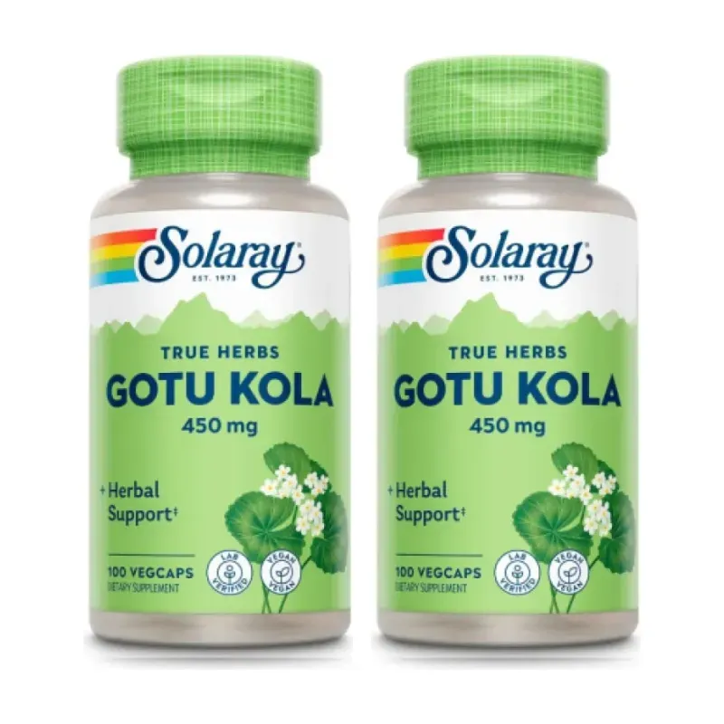 Solaray Gotu Kola 450mg Duplo, 2 x 100 vegcaps | Farmacia Barata