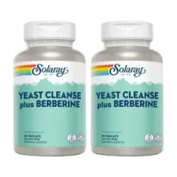 Solaray Plus Yeast Cleanse+9 Berberine Duplo, 2 x 90 vegcaps