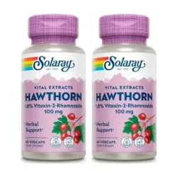 Solaray Hawthorn Extract 100mg Duplo, 2 x 60 vegcaps