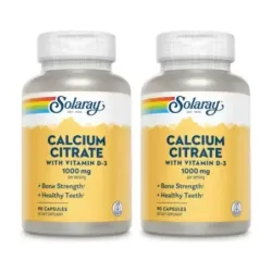 Solaray Calcio D3 Citrate Duplo, 2 x 90 cap