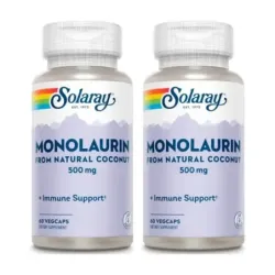 Solaray Monolaurin 500mg Duplo, 2 x 60 vegcaps