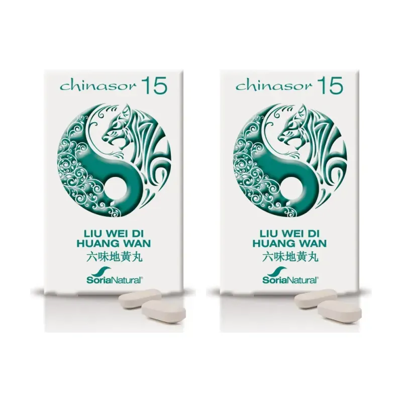 Soria Natural Chinasor 15 LIU WEI DI HUANG WAN Duplo, 2 x 30 comprimidos | Farmacia Barata Soria Natural Chinasor 15 LIU WEI DI HUANG WAN Duplo, 2 x 30 comprimidos | Farmacia Barata