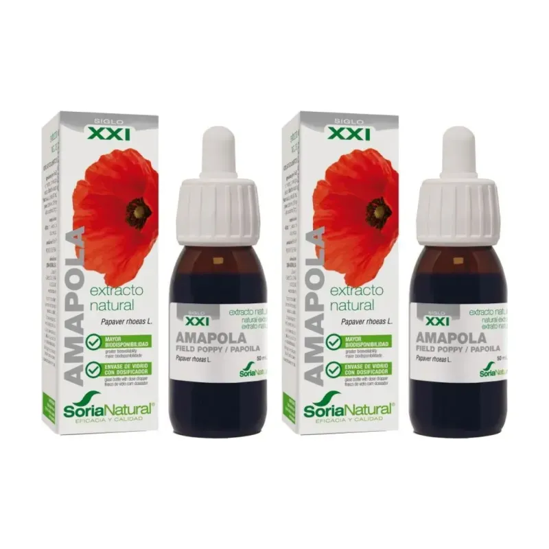 Soria Natural Extracto de Amapola XXI Duplo, 2 x 50 ml | Farmacia Barata Soria Natural Extracto de Amapola XXI Duplo, 2 x 50 ml | Farmacia Barata