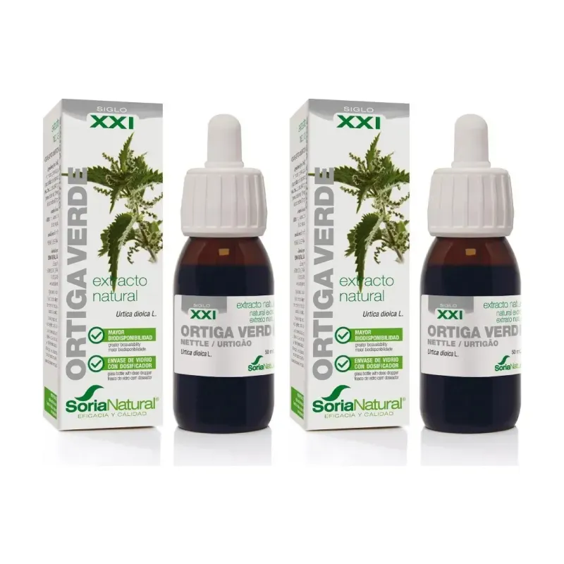 Soria Natural Extracto de Ortiga Verde XXI Duplo, 2 x 50 ml | Farmacia Barata Soria Natural Extracto de Ortiga Verde XXI Duplo, 2 x 50 ml | Farmacia Barata