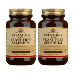 Solgar Vit E con Selenio Duplo, 2 x 100 Cápsulas Vegetales.