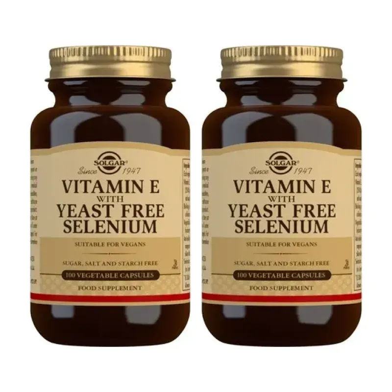 Solgar Vit E con Selenio Duplo, 2 x 100 Cápsulas Vegetales. | Farmacia Barata Solgar Vit E con Selenio Duplo, 2 x 100 Cápsulas Vegetales. | Farmacia Barata