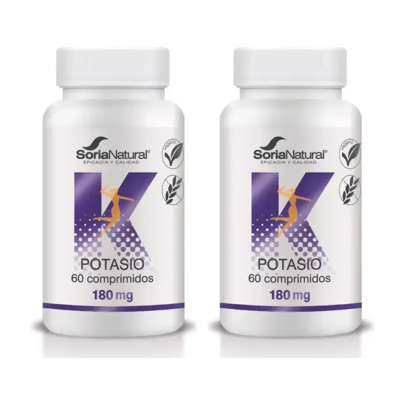 Soria Natural Potasio Duplo, 2 x 60 comprimidos | Farmacia Barata Soria Natural Potasio Duplo, 2 x 60 comprimidos | Farmacia Barata