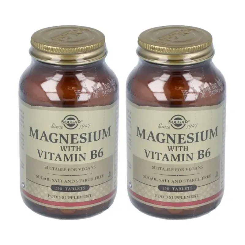 Solgar Magnesio + Vitamina B6 Duplo, 2 x 250 Comprimidos. | Farmacia Barata