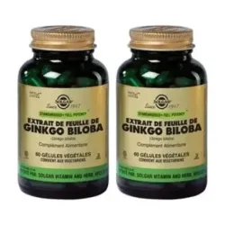 Solgar SPF Ginko Biloba Duplo, 2 x 60 Cápsulas Vegetales.
