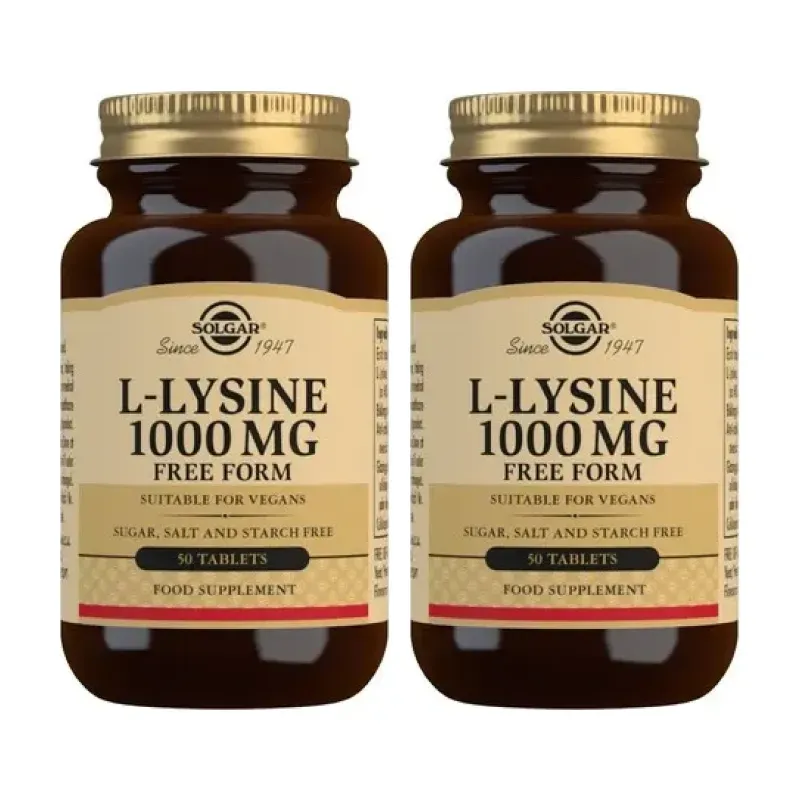 Solgar L-Lisina 1000 mg Duplo, 2 x 50 Comp. | Farmacia Barata Solgar L-Lisina 1000 mg Duplo, 2 x 50 Comp. | Farmacia Barata