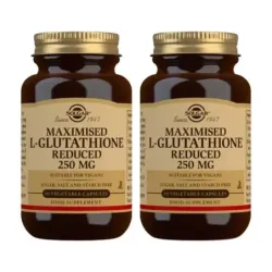 Solgar L- Glutation Maximizado 250 mg Duplo, 2 x 60 Cápsulas Vegetales.