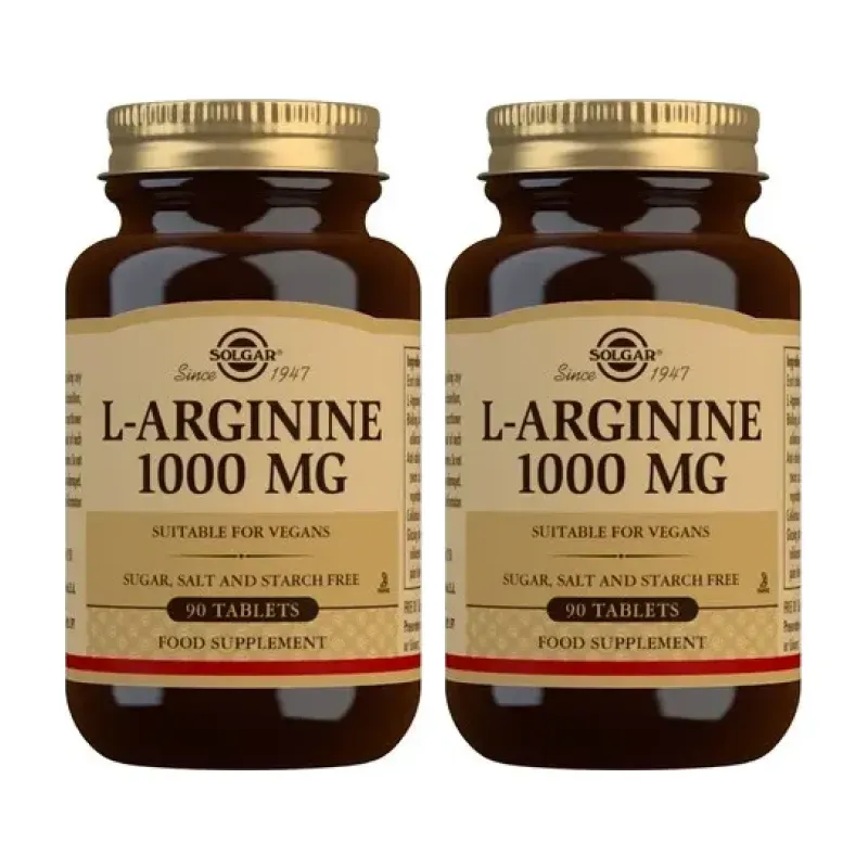 Solgar L-Arginina 1000 mg Duplo, 2 x 90 Comprimidos | Farmacia Barata