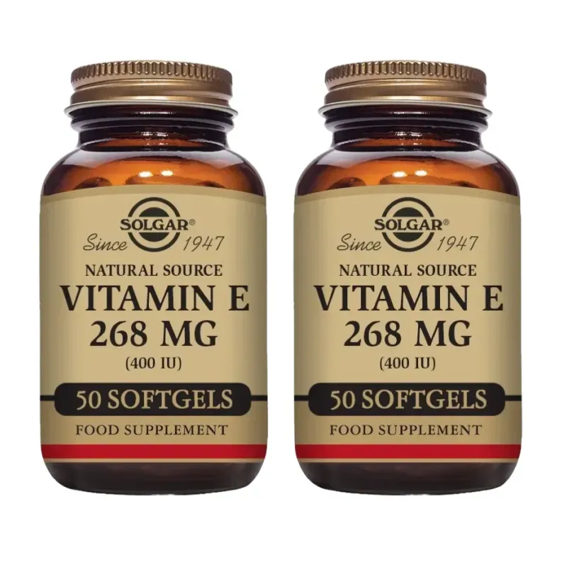 Solgar Vitamina E 400 UI 268mg Duplo, 2 x 50 cápsulas blandas vegetales | Farmacia Barata