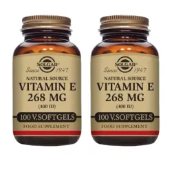 Solgar Vitamina E 400ui 268mg Duplo, 2 x 100 cápsulas blandas.