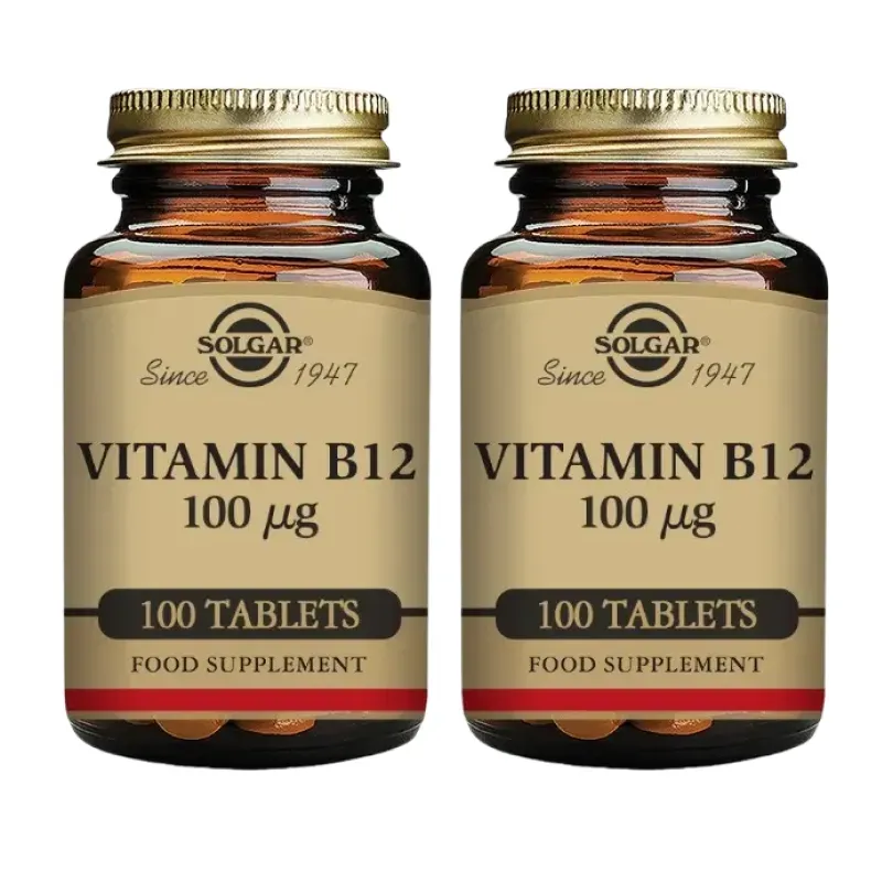 Solgar Vitamina B12 100ug. Cianocobalamina Duplo, 2 x 100 comprimidos. | Farmacia Barata Solgar Vitamina B12 100ug. Cianocobalamina Duplo, 2 x 100 comprimidos. | Farmacia Barata