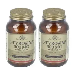 Solgar L- Tirosina 500 mg Duplo, 2 x 50 Cápsulas Vegetales.