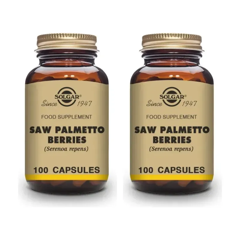 Solgar Sabal saw palmeto berries Duplo, 2 x 100 cápsulas vegetales | Farmacia Barata Solgar Sabal saw palmeto berries Duplo, 2 x 100 cápsulas vegetales | Farmacia Barata