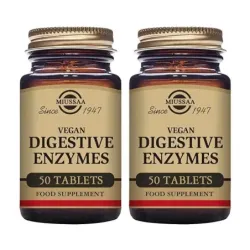 Solgar Vegan Enzimas Digestivas Duplo, 2 x 50 comprimidos