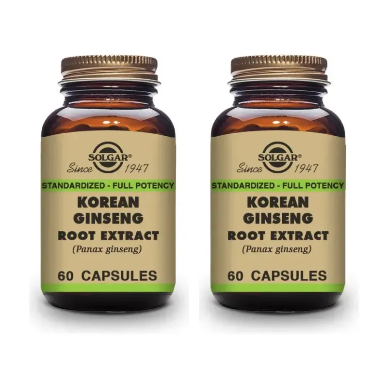 Solgar SFP Ginseng Coreano Duplo, 2 x 60 capsulas vegetales | Farmacia Barata
