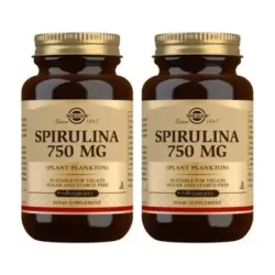 Solgar Espirulina 750 mg Duplo, 2 x 80 Comprimidos.