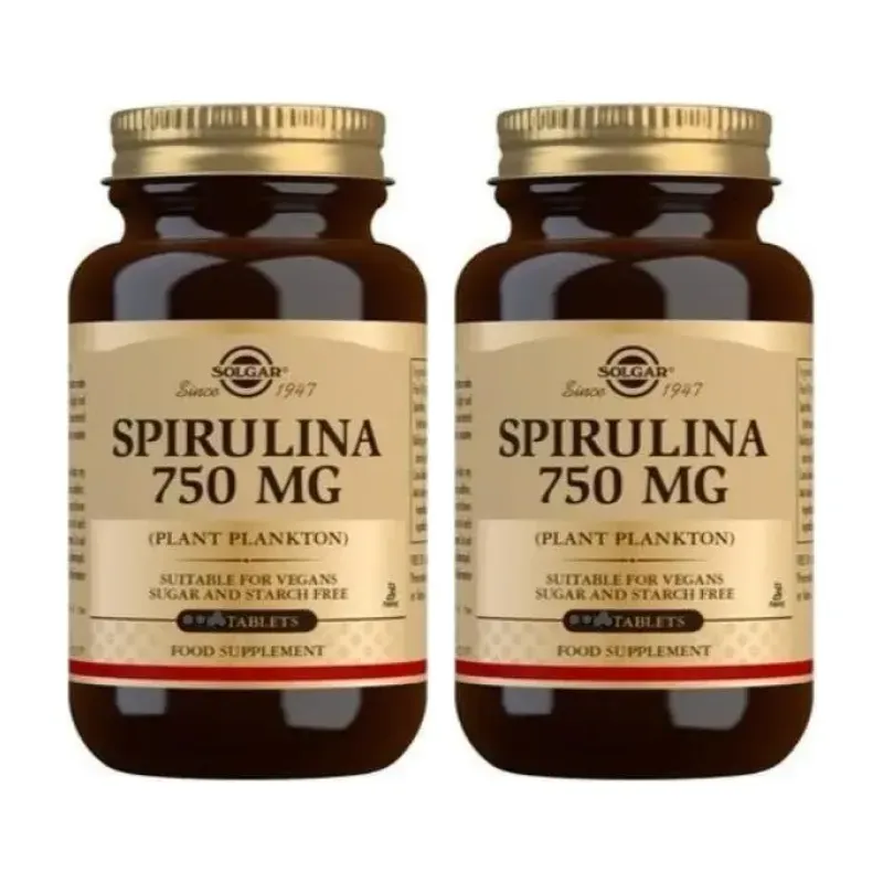 Solgar Espirulina 750 mg Duplo, 2 x 80 Comprimidos. | Farmacia Barata Solgar Espirulina 750 mg Duplo, 2 x 80 Comprimidos. | Farmacia Barata