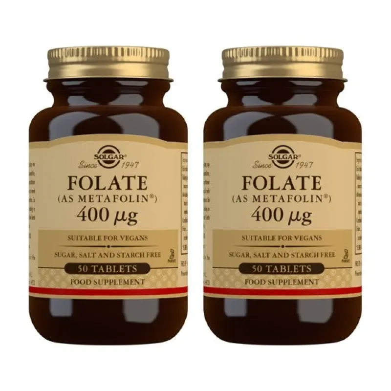 Solgar Folato (como Metafolin) 400 mcg Duplo, 2 x 50 Comprimidos. | Farmacia Barata Solgar Folato (como Metafolin) 400 mcg Duplo, 2 x 50 Comprimidos. | Farmacia Barata