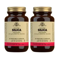 Solgar Silice Oceánico 25 mg Duplo, 2 x 50 Cápsulas Vegetales.