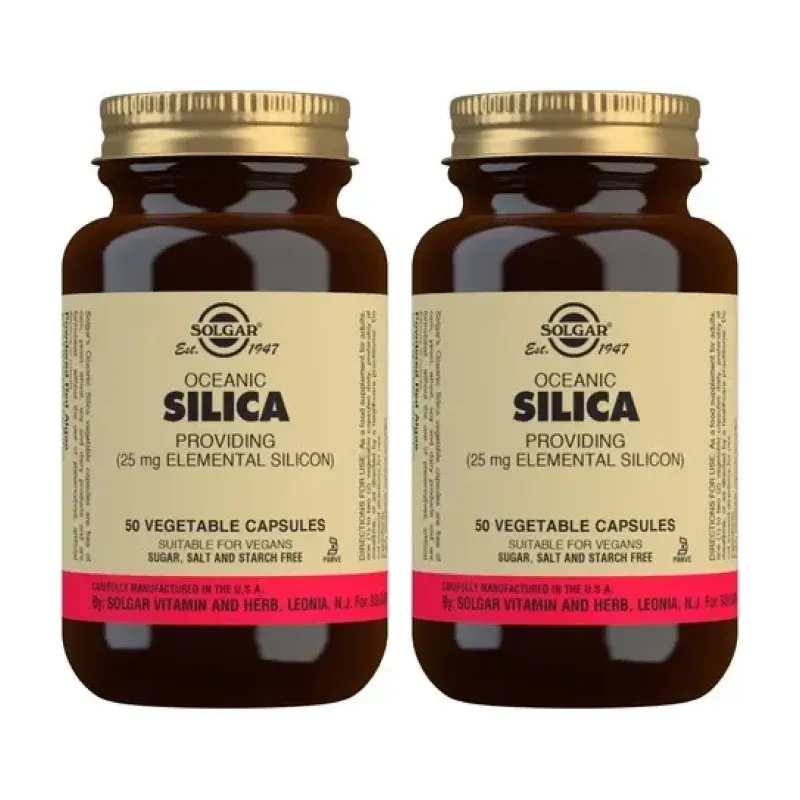Solgar Silice Oceánico 25 mg Duplo, 2 x 50 Cápsulas Vegetales. | Farmacia Barata
