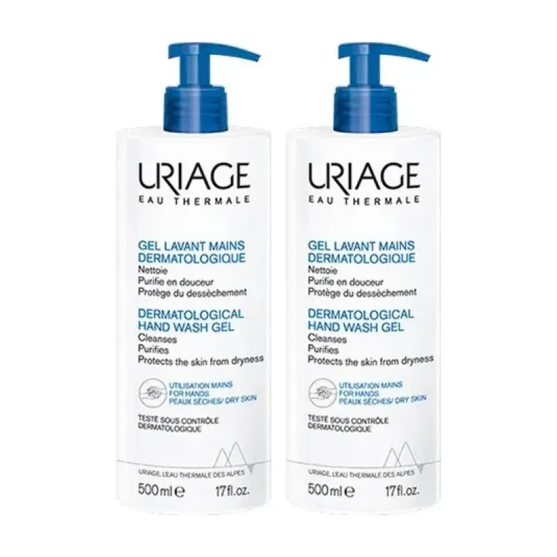 Uriage Gel de Manos Dermatológico Duplo, 2 x 500ml. | Farmacia Barata