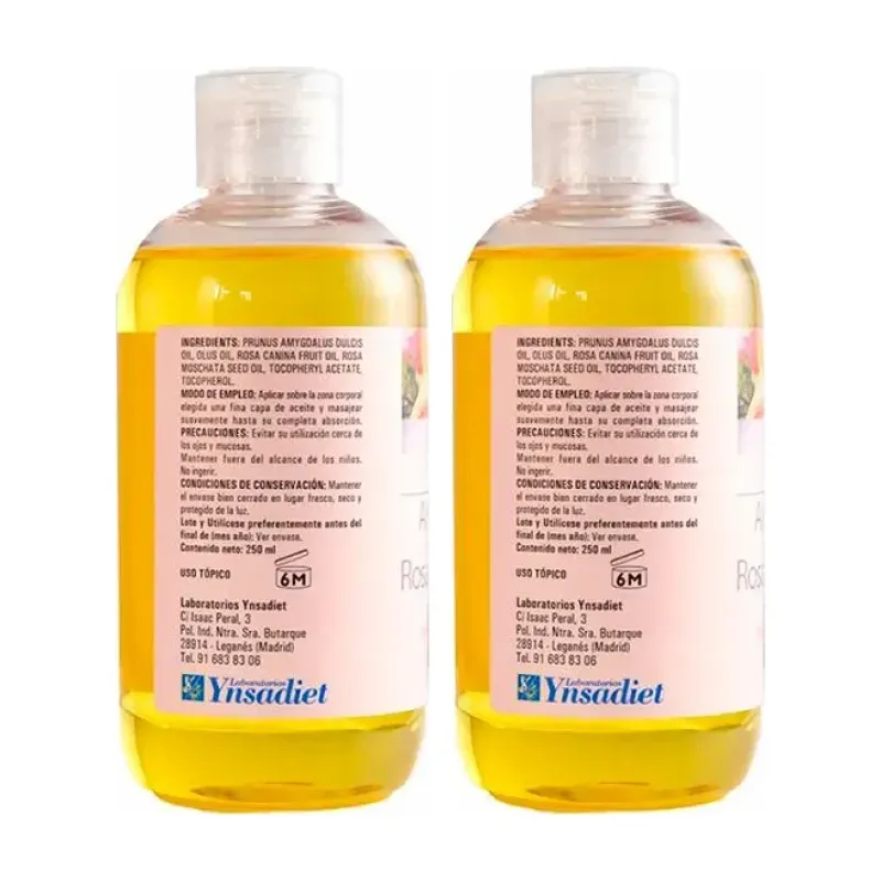 Ynsadiet Aceite Almendra Dulce+Rosa Duplo, 2 x 250g. | Farmacia Barata