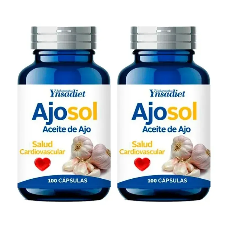 Ynsadiet Ajosol Duplo, 2 x 100 perlas de Ajo de 300 mg | Farmacia Barata Ynsadiet Ajosol Duplo, 2 x 100 perlas de Ajo de 300 mg | Farmacia Barata