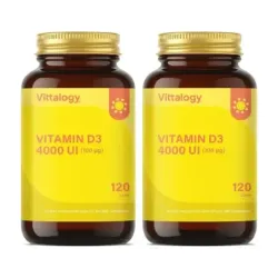 Vittalogy Vitamina D3 Duplo, 2 x 120 cápsulas