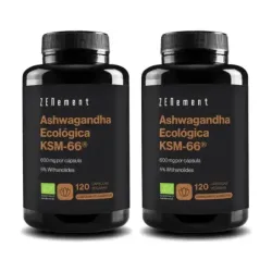 Zenement Ashwagandha Ecológica KSM-66 Duplo, 2 x 120 cápsulas veganas