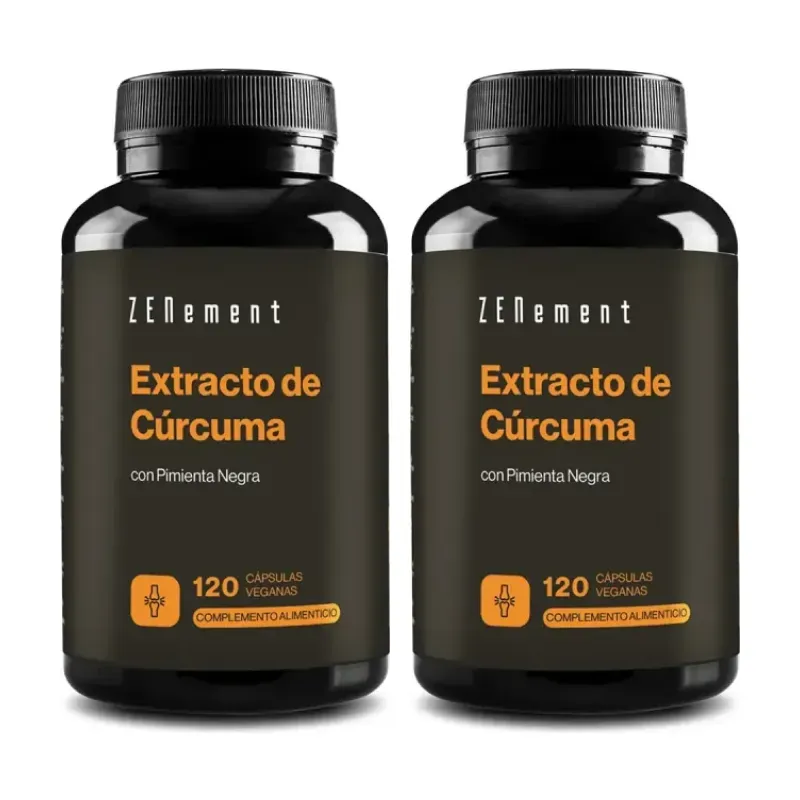 Zenement Extracto de Cúrcuma con Pimienta Negra Duplo, 2 x 120 cápsulas veganas | Farmacia Barata Zenement Extracto de Cúrcuma con Pimienta Negra Duplo, 2 x 120 cápsulas veganas | Farmacia Barata
