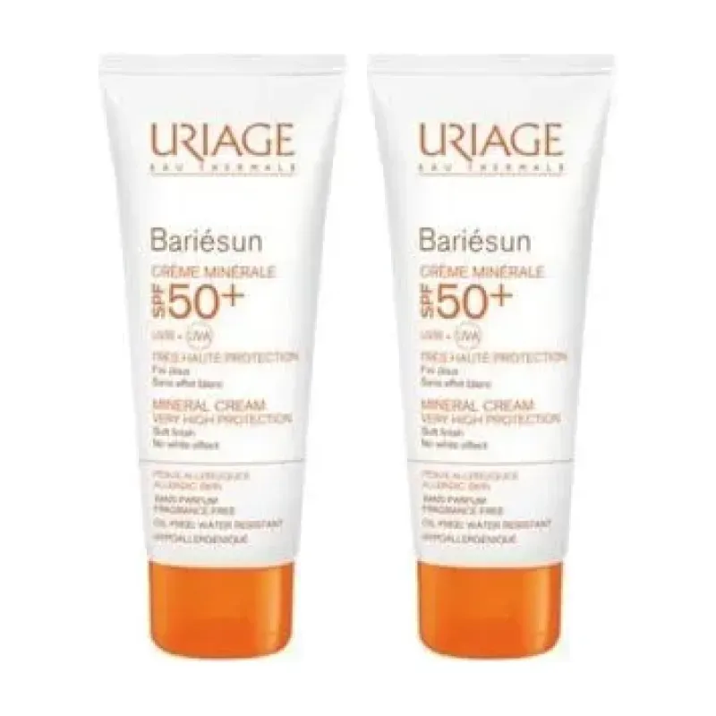 Uriage Bariésun SPF50 Crema Mineral Duplo, 2 x 50 ml | Farmacia Barata