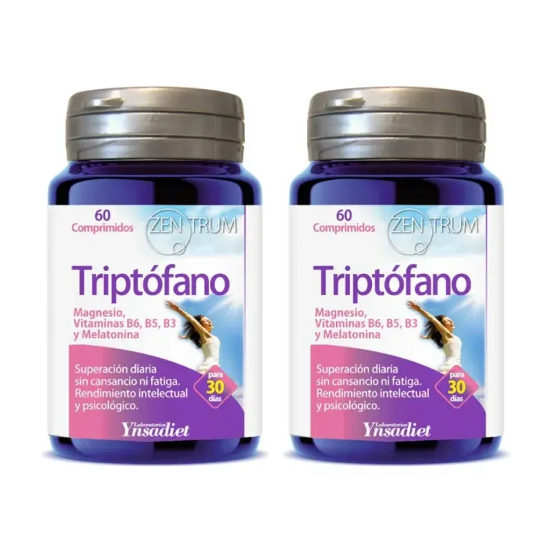 Ynsadiet Zentrum Triptofano Duplo, 2 x 60 comprimidos. | Farmacia Barata Ynsadiet Zentrum Triptofano Duplo, 2 x 60 comprimidos. | Farmacia Barata