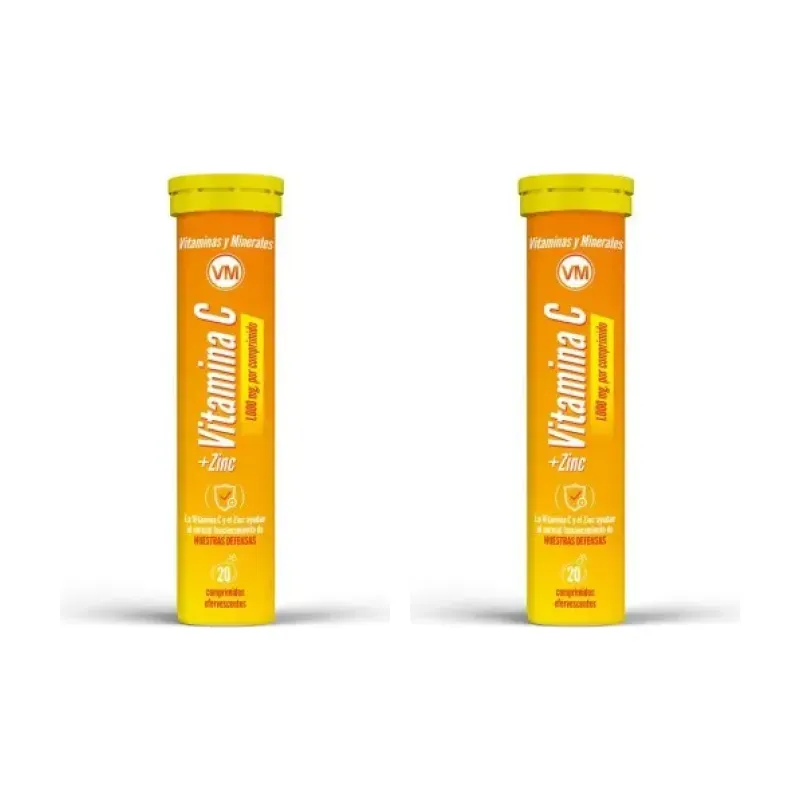 Ynsadiet Vitamina C + Zinc Efervescente Duplo, 2 x 20 tabs | Farmacia Barata