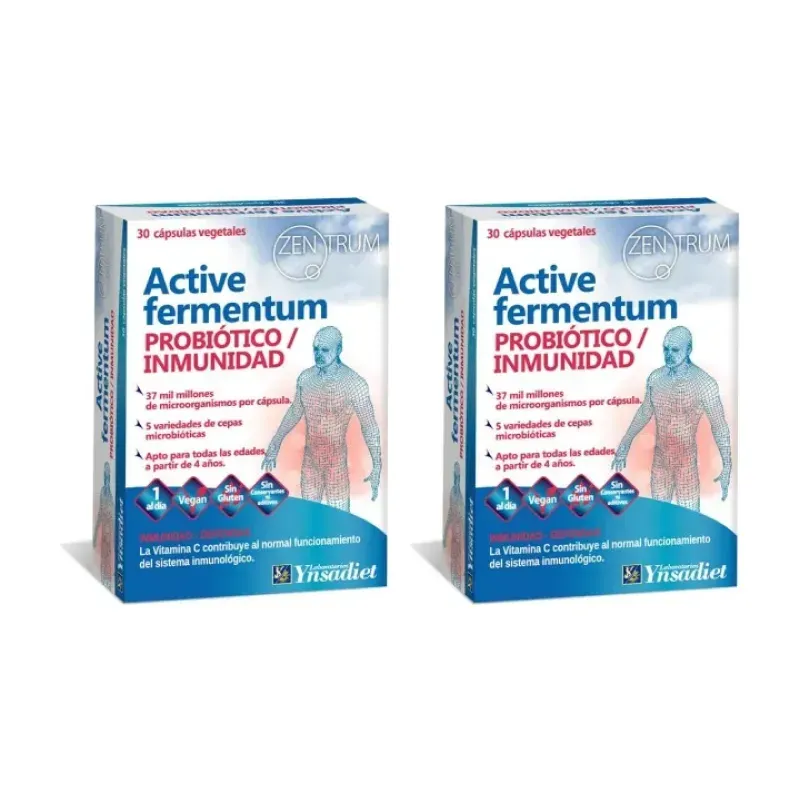 Ynsadiet Active Fermentun Probiotico Defensas Duplo, 2 x 30 capsulas | Farmacia Barata Ynsadiet Active Fermentun Probiotico Defensas Duplo, 2 x 30 capsulas | Farmacia Barata