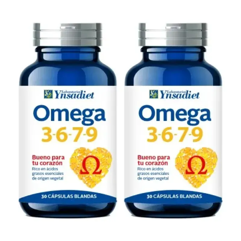 Ynsadiet Omega 3-6-7-9 Duplo, 2 x 30 perlas | Farmacia Barata Ynsadiet Omega 3-6-7-9 Duplo, 2 x 30 perlas | Farmacia Barata