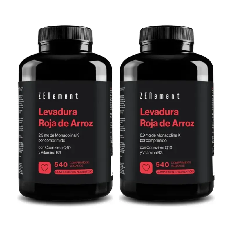 Zenement Levadura Roja de Arroz Duplo, 2 x 540 comprimidos veganos | Farmacia Barata
