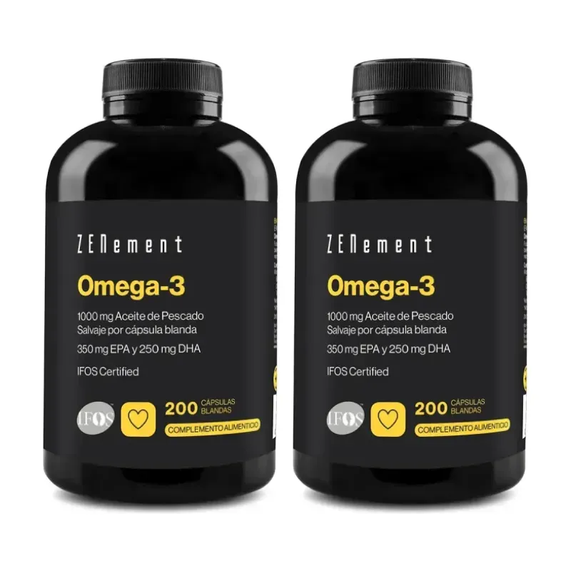 Zenement Omega-3 1000 mg (350 mg EPA / 250 mg DHA) Duplo, 2 x 200 cápsulas blandas | Farmacia Barata