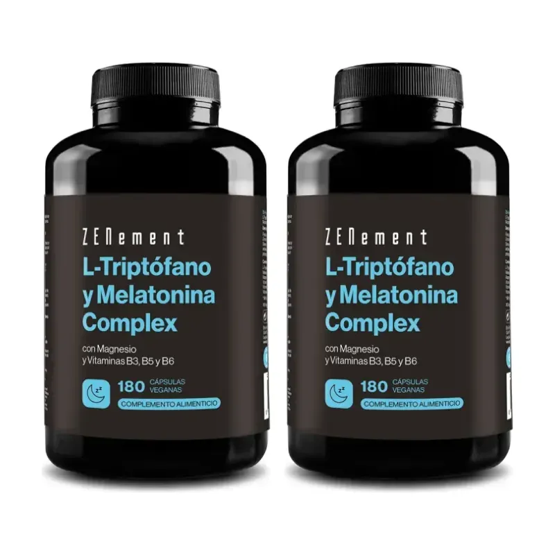Zenement L-Triptófano y Melatonina Complex Duplo, 2 x 180 cápsulas veganas | Farmacia Barata
