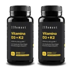 Zenement Vitamina D3 + K2 2000 UI y 150 µg MK-7 Duplo, 2 x 200 cápsulas blandas