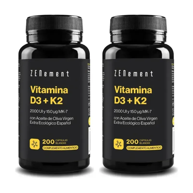 Zenement Vitamina D3 + K2 2000 UI y 150 µg MK-7 Duplo, 2 x 200 cápsulas blandas | Farmacia Barata