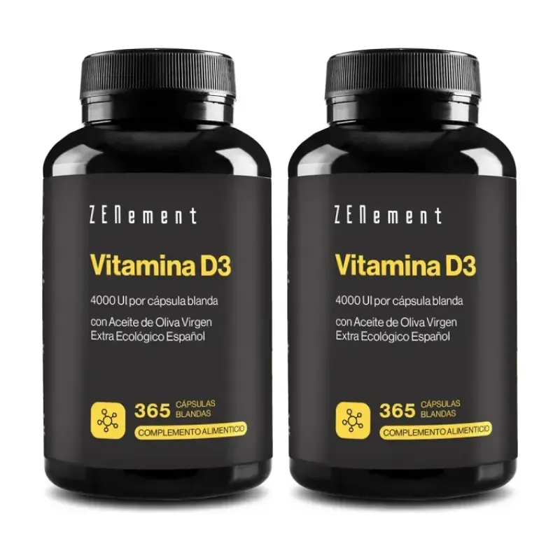 Zenement Vitamina D3 4000 UI Duplo, 2 x 365 cápsulas blandas | Farmacia Barata