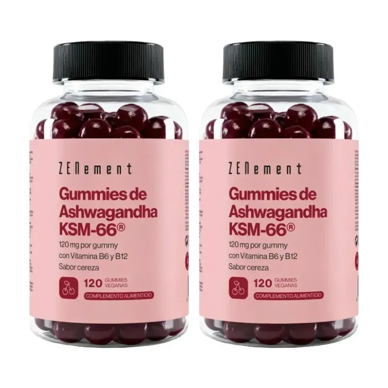 Zenement Gummies de Ashwagandha KSM-66 120 mg Duplo, 2 x 120 gominolas veganas | Farmacia Barata
