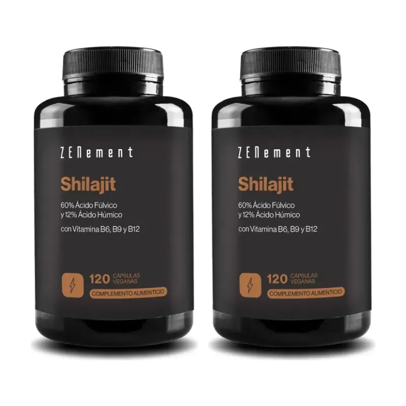 Zenement Shilajit con Vitamina B6, B9 y B12 Duplo, 2 x 120 cápsulas veganas | Farmacia Barata