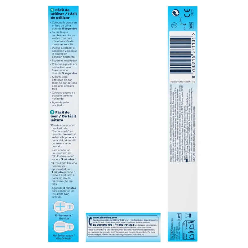 Clearblue Test de Embarazo Analógico: Detección Rápida, 1 unidad Clearblue Test de Embarazo Analógico: Detección Rápida, 1 unidad