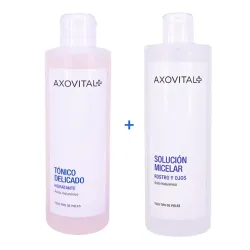 Pack Axovital Rutina de limpieza facial: Tónico delicado hidratante, 250 ml + Solución Micelar Rostro y Ojos, 400 ml
